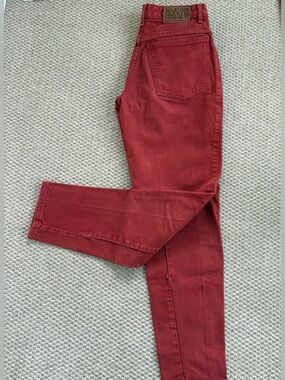 Vintage Marithé + François Girbaud Red Jeans Womens 5/6 Straight Leg Y2K 90s